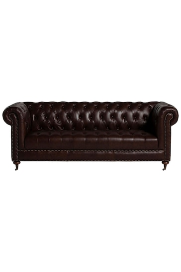 Barker and Stonehouse Brown Duchamp Leather 3.5 Seater Sofa