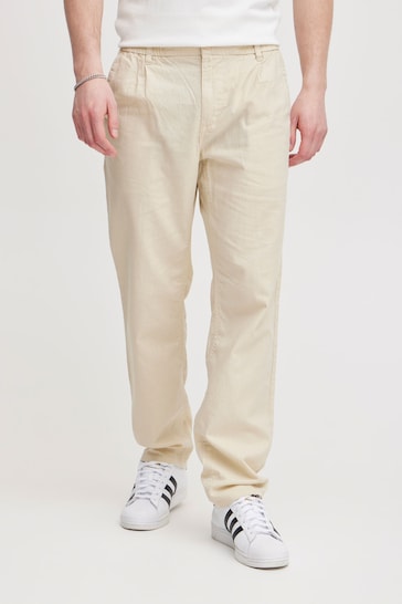 Blend Cream Linen Chino Trousers