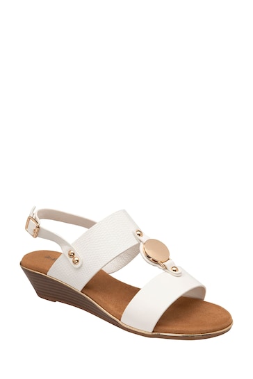Dunlop White Wedge Open-Toe Sandals