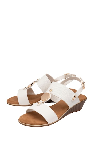 Dunlop White Wedge Open-Toe Sandals