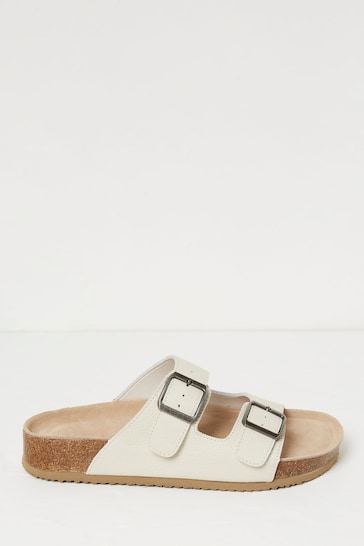 FatFace White Meldon Footbed Sandals