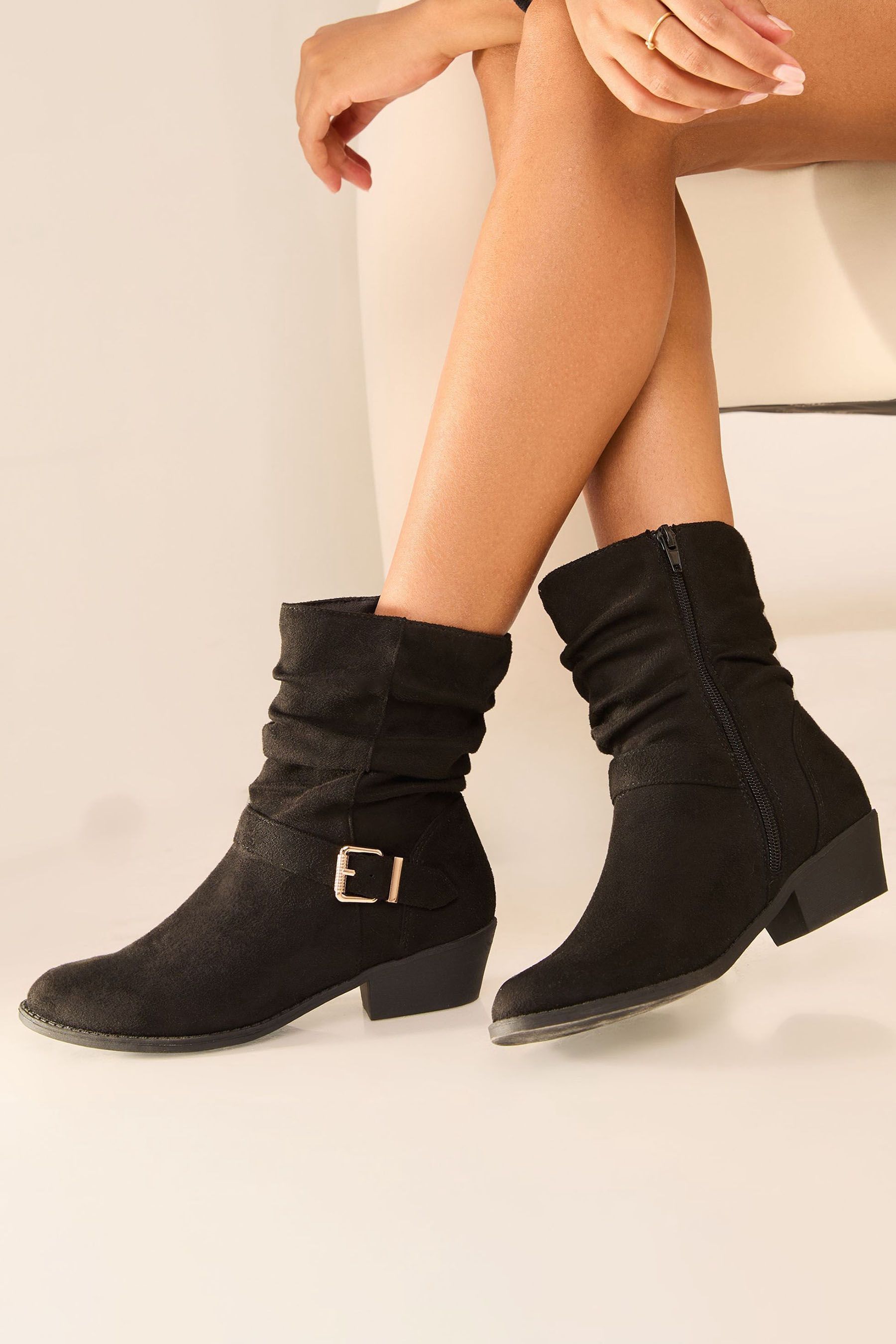 Black suede flat ankle boots uk 2025
