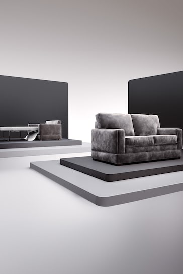 Jay-Be Luxe Velvet Steel Grey Urban 2 Seater Sofa Bed