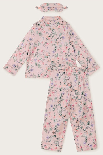 Monsoon Pink Hydrangea Satin Pyjamas Set