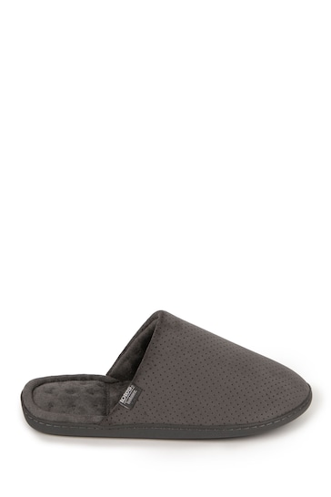 Totes Grey Isotoner Airtex Suedette Mules Slippers