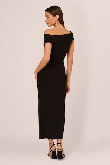 Adrianna Papell Matte Jersey Long Black Dress