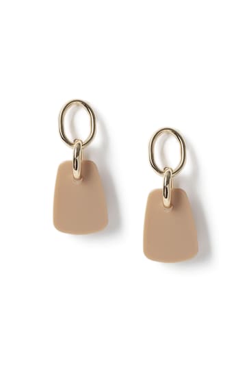 Aela Cream Powdercoat Drop Earrings