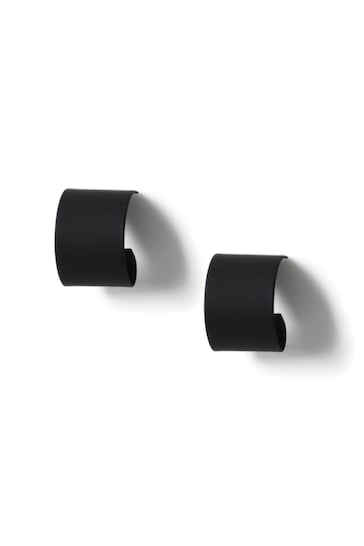 Aela Powdercoat Stud Black Earrings