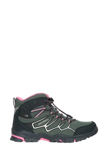 Mountain Warehouse Green Kids Softshell Walking Boots