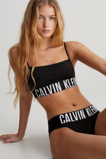 Calvin Klein Single Slogan Bikini White Knickers