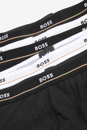BOSS Black Stretch Cotton Logo Waistband 5-Pack Boxer Trunks