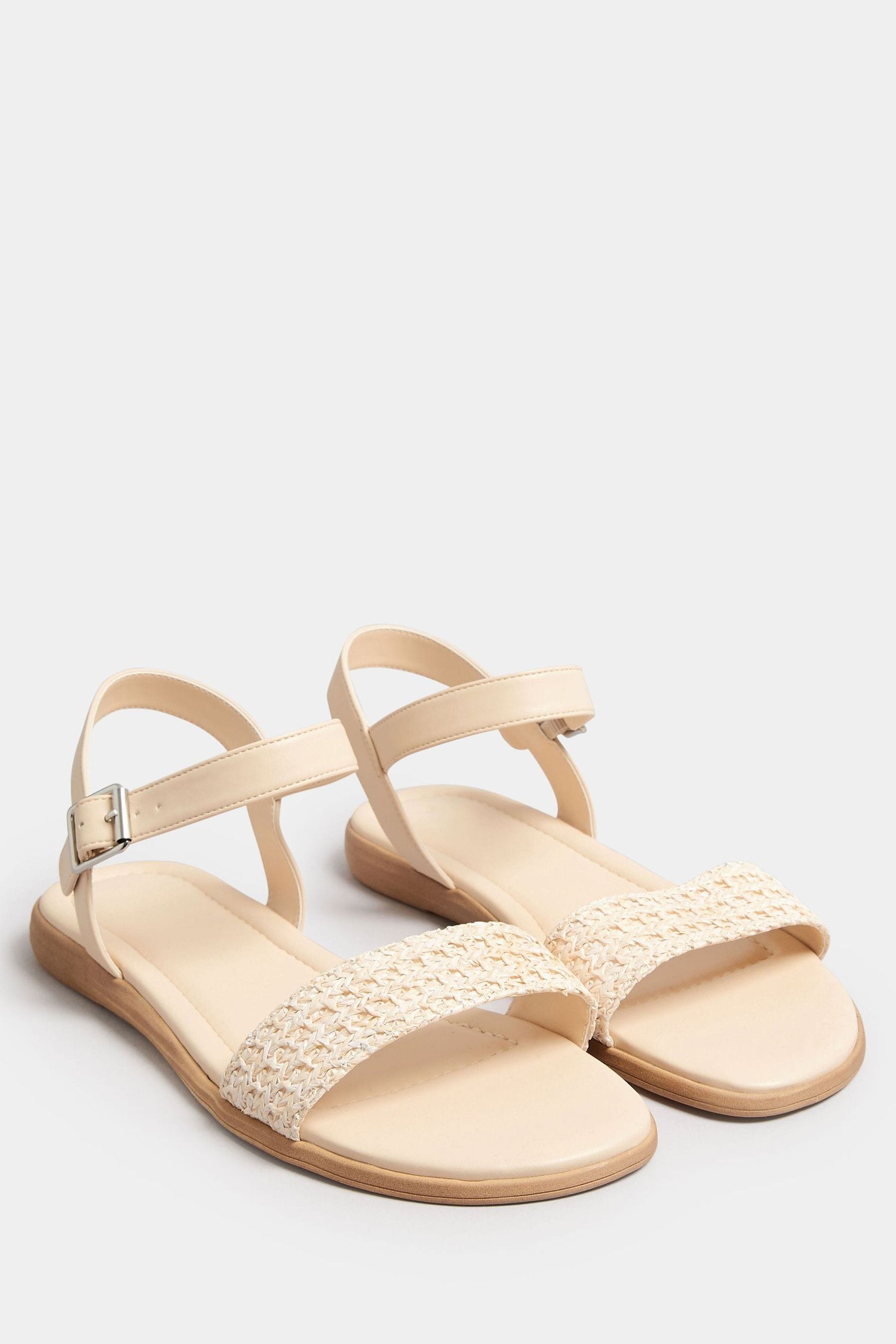 Buy White Raffia Sandals In Extra Wide EEE Fit from the Next UK online shop