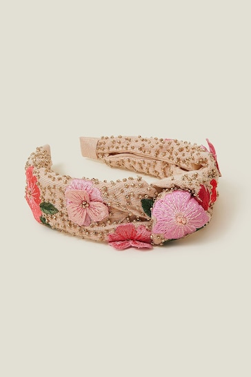 Angels By Accessorize Girls Pink Flower Embellished Headband