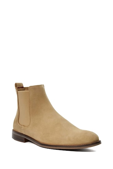 Dune London Cream Collectives Suede Chelsea Boots