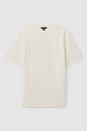 Reiss Off White Wick Textured Crew-Neck T-Shirt