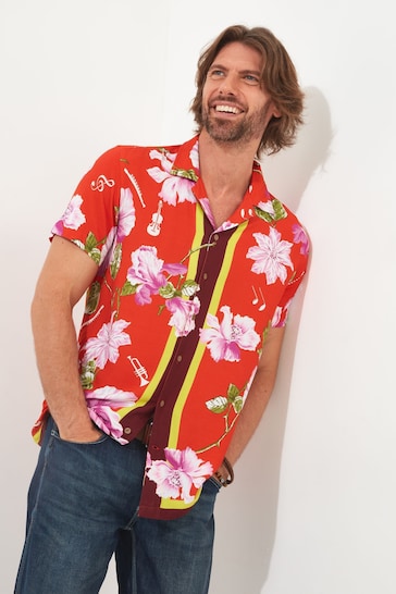 Joe Browns Orange Island Vibes Open Collar Shirt