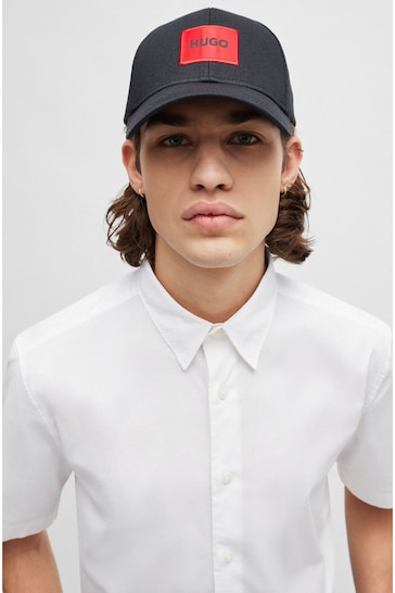 HUGO Relaxed Fit White Shirt in Stretch Cotton Canvas