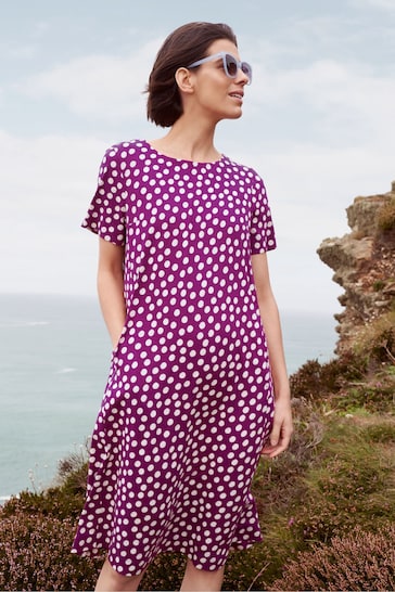 Seasalt Cornwall Purple Short Sleeve Pipers Dress