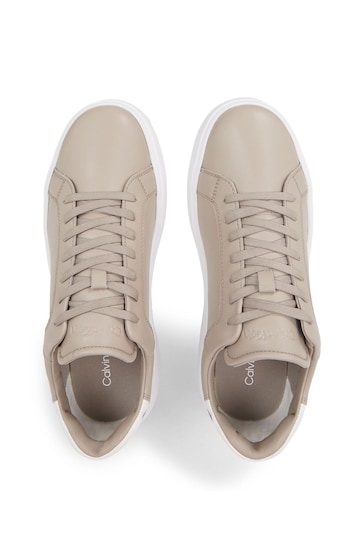 Calvin Klein Low Top Lace-Up Nude Sneakers