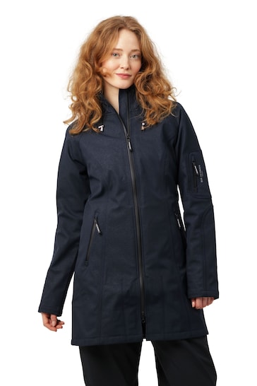 Ilse Jacobsen Navy Blue Waterproof Slim Fit Raincoat