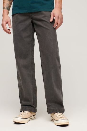 Superdry Grey 5 Pocket Work Jeans