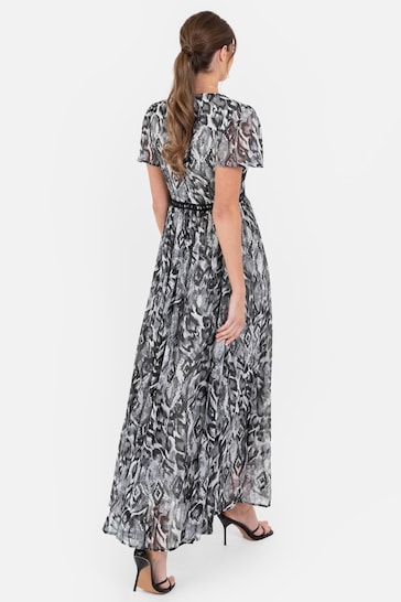 Lovedrobe V-Neck Angel Sleeve Maxi Dress With Trims