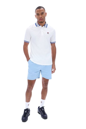 Fila White Faraz Tipped Rib Polo Shirt