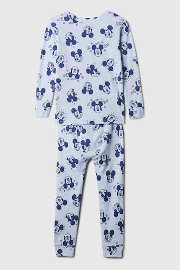 Gap Blue Disney Mickey Mouse Organic Cotton Long Sleeve Pyjama Set (12mths-5yrs)