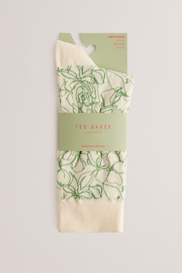 Ted Baker Cream Sokktwl Floral Pattern Socks