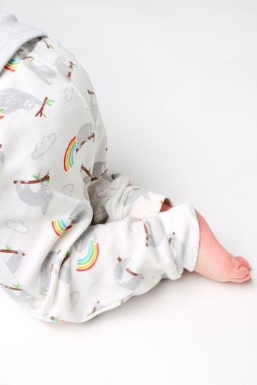 Frugi Grey Marl Rainbow Sloth 2 Part Top And Trousers Outfit