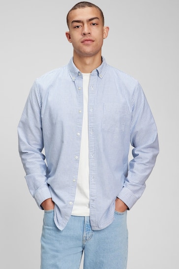 Gap Blue Classic Standard Fit Long Sleeve Oxford Shirt