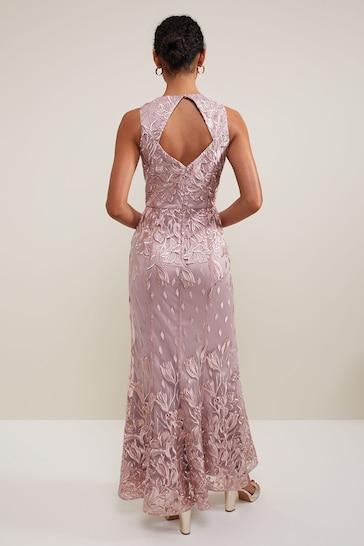 Phase Eight Pink Jaclyn Embroidered Maxi Dress