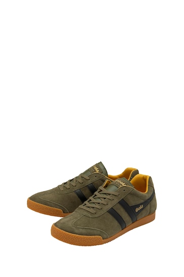 Gola Green Mens Harrier Suede Lace Up Trainers