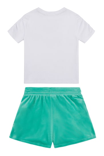 Juicy Couture Girls Diamante White T-Shirt & Shorts Set