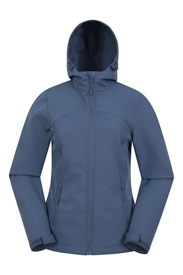 Mountain Warehouse Blue Womens Exodus Water Resistant Softshell Jacket