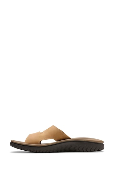 Clarks Brown Leather Wesley Strap Sandals