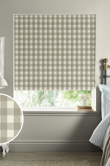 Sophie Allport Natural Stone Gingham Made to Measure Roman Blinds