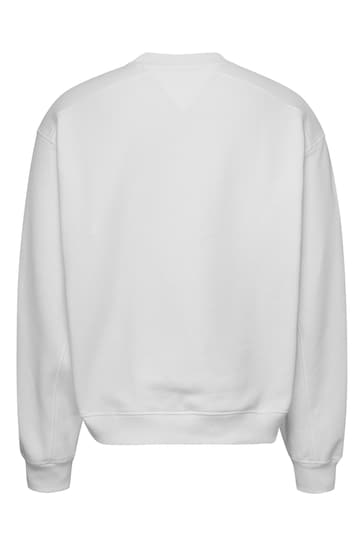 Tommy Jeans Reg Classic Logo White Sweatshirt
