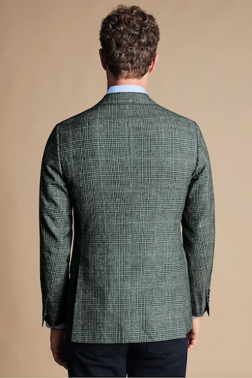 Charles Tyrwhitt Green Wool Silk Linen Jacket
