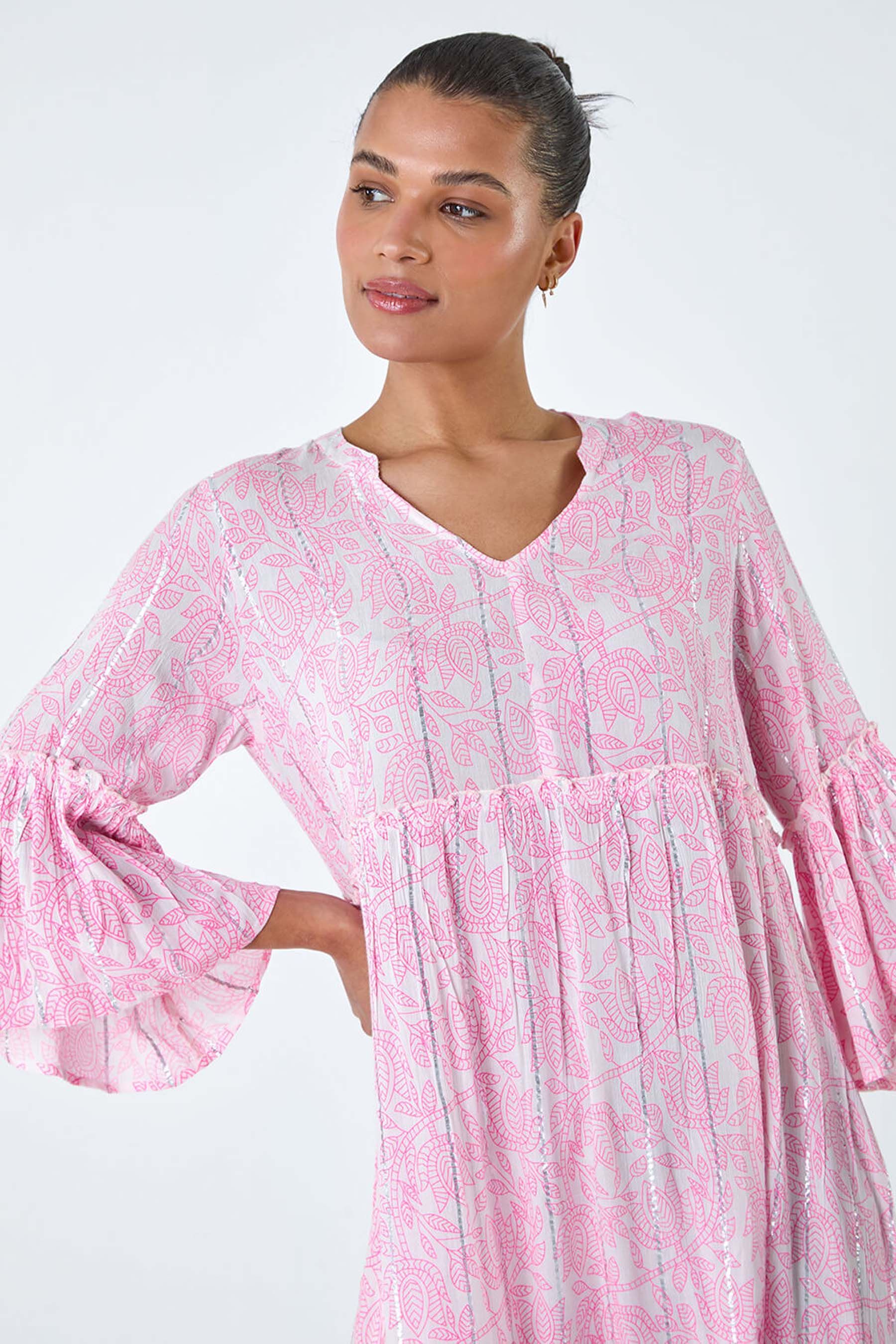 Pink smock dress womens new arrivals