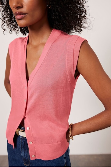 Mint Velvet Pink Wool Blend Knit Vest Top