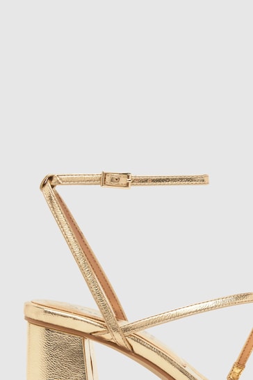 Schuh Gold Sully Strappy Block Heels