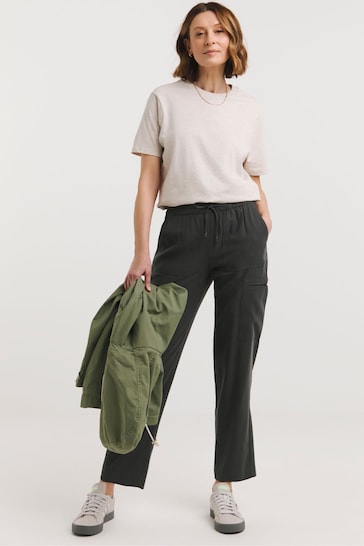 JD Williams Grey Soft Pull-On Cargo Trousers