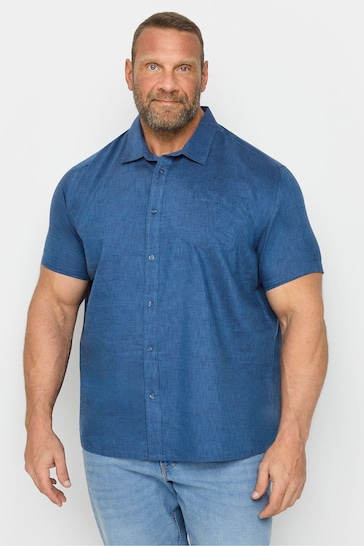 BadRhino Big & Tall Blue Blue Marl Short Sleeve Shirt