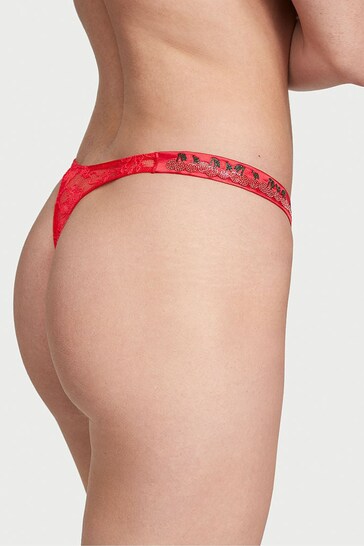 Victoria's Secret Cherry Red Shine Strap Knickers