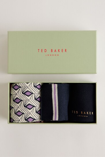 Ted Baker Black Purpak Multi Socks