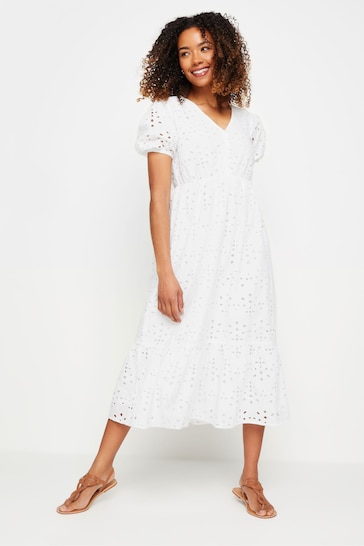 M&Co White Broderie Anglaise Midi Dress