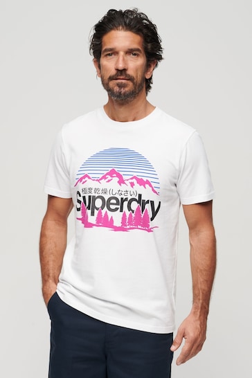 Superdry White Great Outdoors Graphic T-Shirt