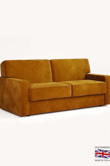 Jay-Be Luxe Velvet Saffron Yellow Linea 3 Seater Sofa Bed