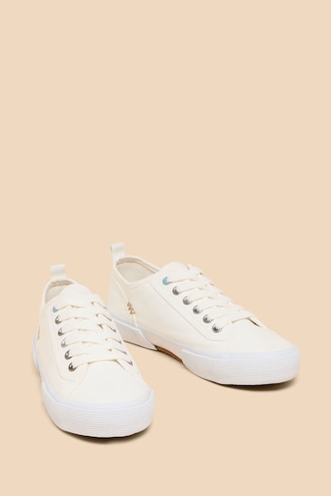 White Stuff White Canvas Pippa Lace-Up Trainers